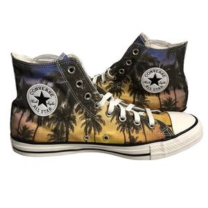Converse All Star Chuck Taylor Hi Top Palm Tree Print Sneakers Shoes